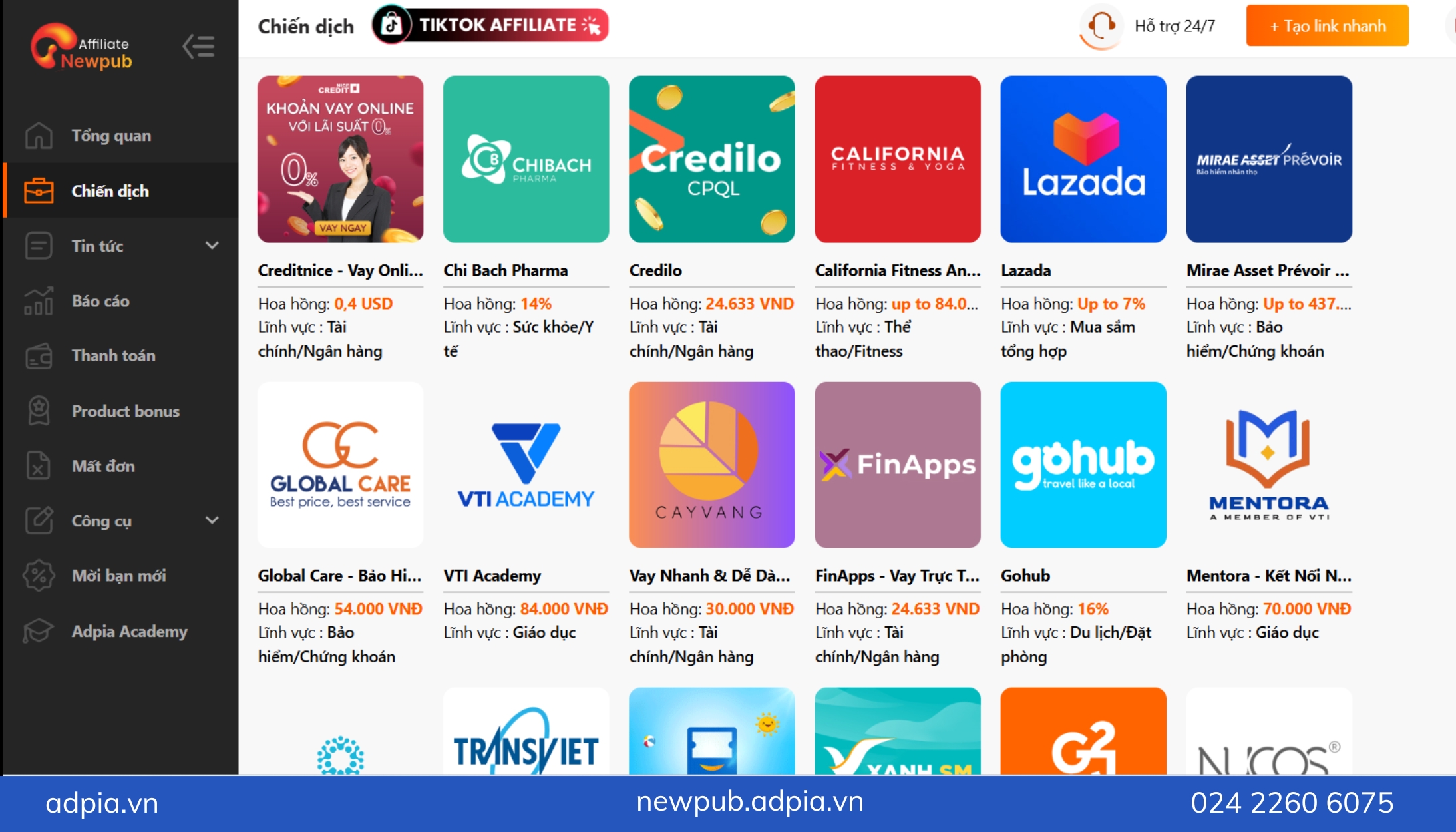 Chọn chiến dịch tải App kiếm tiền hoa hồng